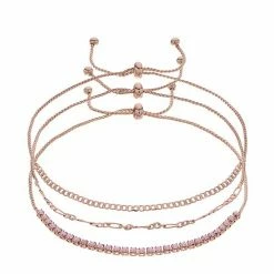 Brilliance Crystal Bracelet Trio Set Silver Tone Pink 22 Brilliance Crystal Bracelet Trio Set Silver Tone Pink -Brilliance Shop unnamed file 880