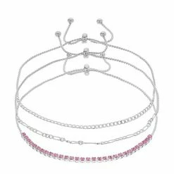 Brilliance Crystal Bracelet Trio Set Silver Tone Pink 27 Brilliance Crystal Bracelet Trio Set Silver Tone Pink -Brilliance Shop unnamed file 885