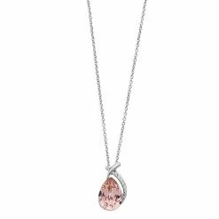 Brilliance Teardrop Pendant Necklace With Crystal Silver Tone Aqua -Brilliance Shop unnamed file 903