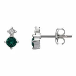 Brilliance Fine Silver-Plated Birthstone Crystal Stud Earrings Silver Tone May -Brilliance Shop unnamed file 907