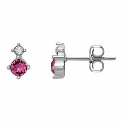 Brilliance Fine Silver-Plated Birthstone Crystal Stud Earrings Silver Tone May -Brilliance Shop unnamed file 908