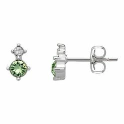 Brilliance Fine Silver-Plated Birthstone Crystal Stud Earrings Silver Tone May -Brilliance Shop unnamed file 909