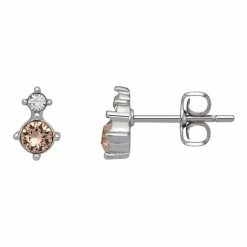 Brilliance Fine Silver-Plated Birthstone Crystal Stud Earrings Silver Tone May -Brilliance Shop unnamed file 912