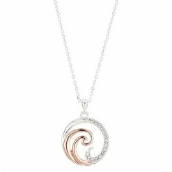 Brilliance Shop 17 Brilliance Crystal Two-Tone Wave Pendant Necklace