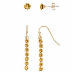 Brilliance Crystal Drop & Stud Earring Set Clear