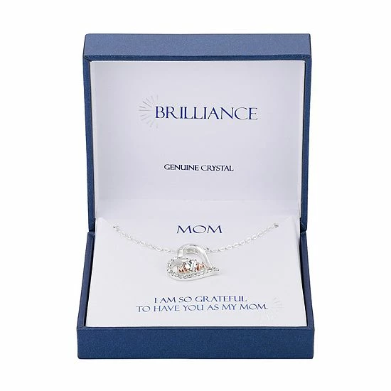 Brilliance Crystal Two-Tone "Mom" Heart Necklace 5 Brilliance Crystal Two-Tone "Mom" Heart Necklace - Image 3