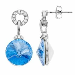 Brilliance Crystal Charm Drop Earrings Silver Tone Clear -Brilliance Shop unnamed file 951