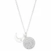 Brilliance Silver Tone Crystal Moon & Disc Necklace