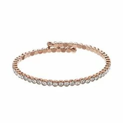 Brilliance Rose Gold Tone Crystal Flex Bracelet