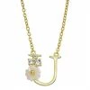 Brilliance Mother-of-Pearl Flower Initial Pendant Necklace