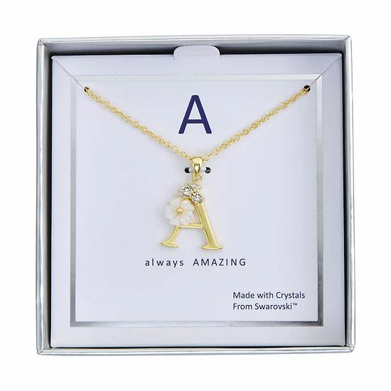 Brilliance Mother-of-Pearl Flower Initial Pendant Necklace 4 Brilliance Mother-of-Pearl Flower Initial Pendant Necklace - Image 2