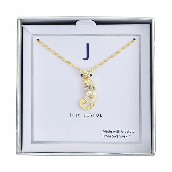 Brilliance Mother-of-Pearl Flower Initial Pendant Necklace 5 Brilliance Mother-of-Pearl Flower Initial Pendant Necklace - Image 3