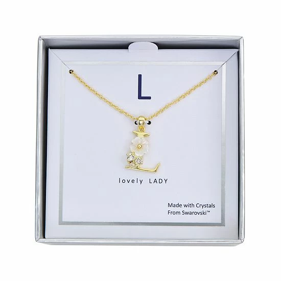 Brilliance Mother-of-Pearl Flower Initial Pendant Necklace 7 Brilliance Mother-of-Pearl Flower Initial Pendant Necklace - Image 5