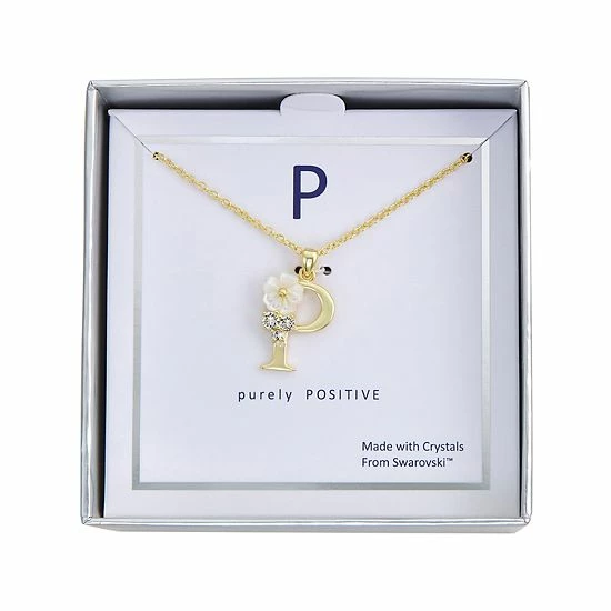 Brilliance Mother-of-Pearl Flower Initial Pendant Necklace 10 Brilliance Mother-of-Pearl Flower Initial Pendant Necklace - Image 8