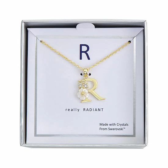 Brilliance Mother-of-Pearl Flower Initial Pendant Necklace 12 Brilliance Mother-of-Pearl Flower Initial Pendant Necklace - Image 10
