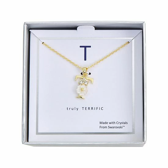 Brilliance Mother-of-Pearl Flower Initial Pendant Necklace 15 Brilliance Mother-of-Pearl Flower Initial Pendant Necklace - Image 13