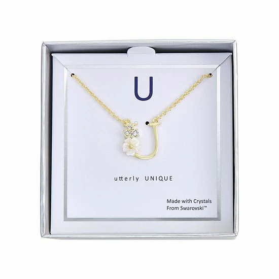 Brilliance Mother-of-Pearl Flower Initial Pendant Necklace 16 Brilliance Mother-of-Pearl Flower Initial Pendant Necklace - Image 14