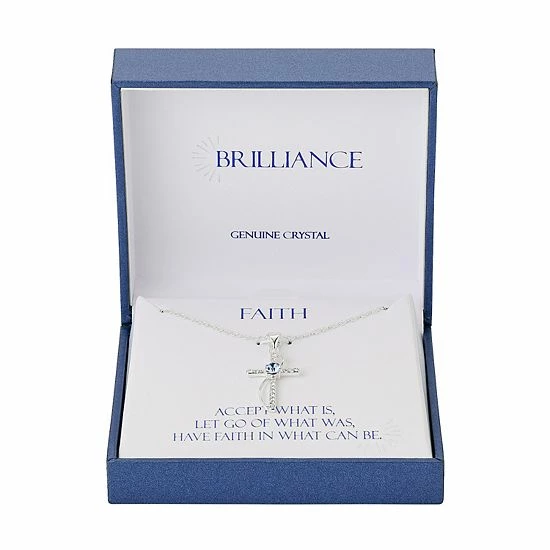 Brilliance Blue & White Preciosa Crystal Cross Necklace 5 Brilliance Blue & White Preciosa Crystal Cross Necklace - Image 3